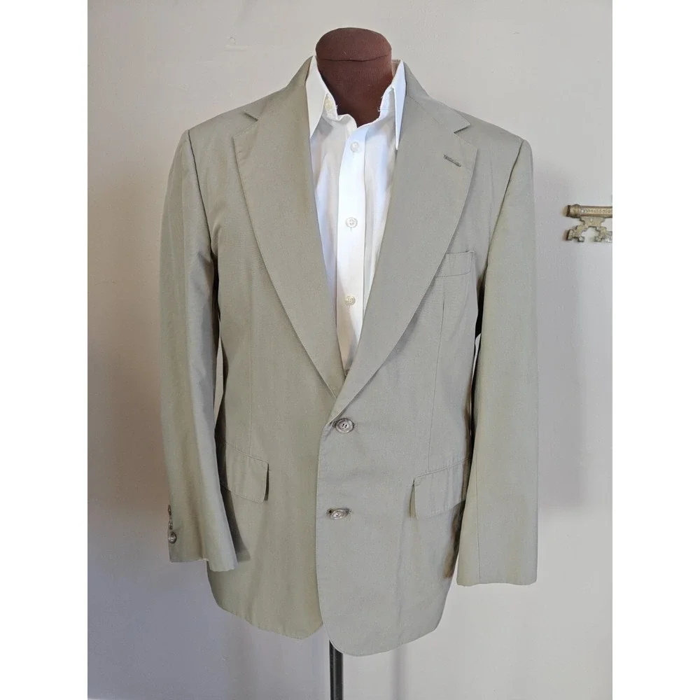 Brooks Brothers Mens Cotton Blazer Sports Coat 43R Olive USA 2 Button D705